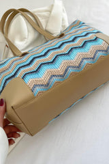 Chevron Straw Tote Bag - 808Lush