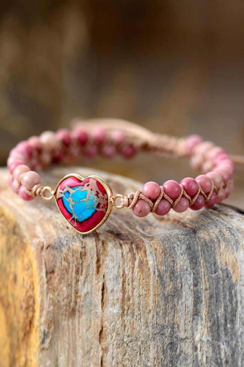 Handmade Heart Shape Natural Stone Bracelet - 808Lush