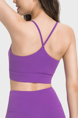 Spaghetti Strap Crisscross Back Active Bra - 808Lush