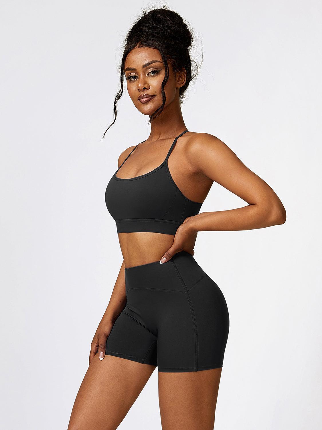 Sport Bra and Wide Waistband Shorts Set - 808Lush