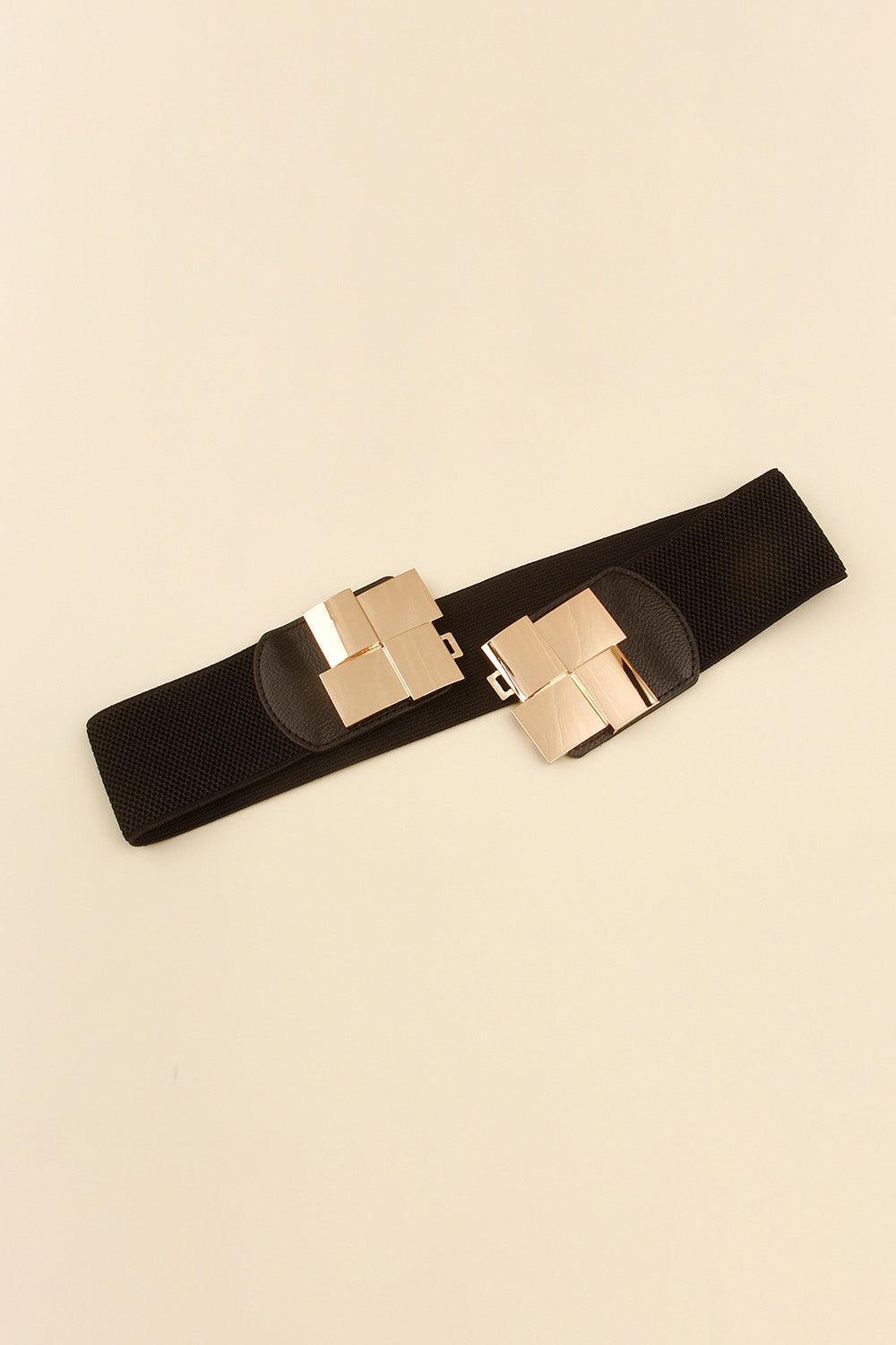 Geometric Buckle Elastic Wide Belt - 808Lush