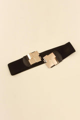 Geometric Buckle Elastic Wide Belt - 808Lush