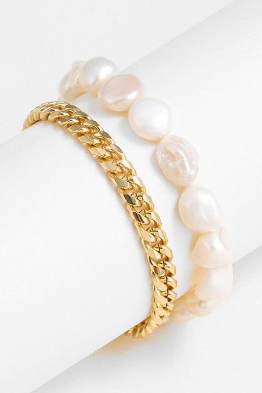 Two-Tone Double-Layered Bracelet - 808Lush