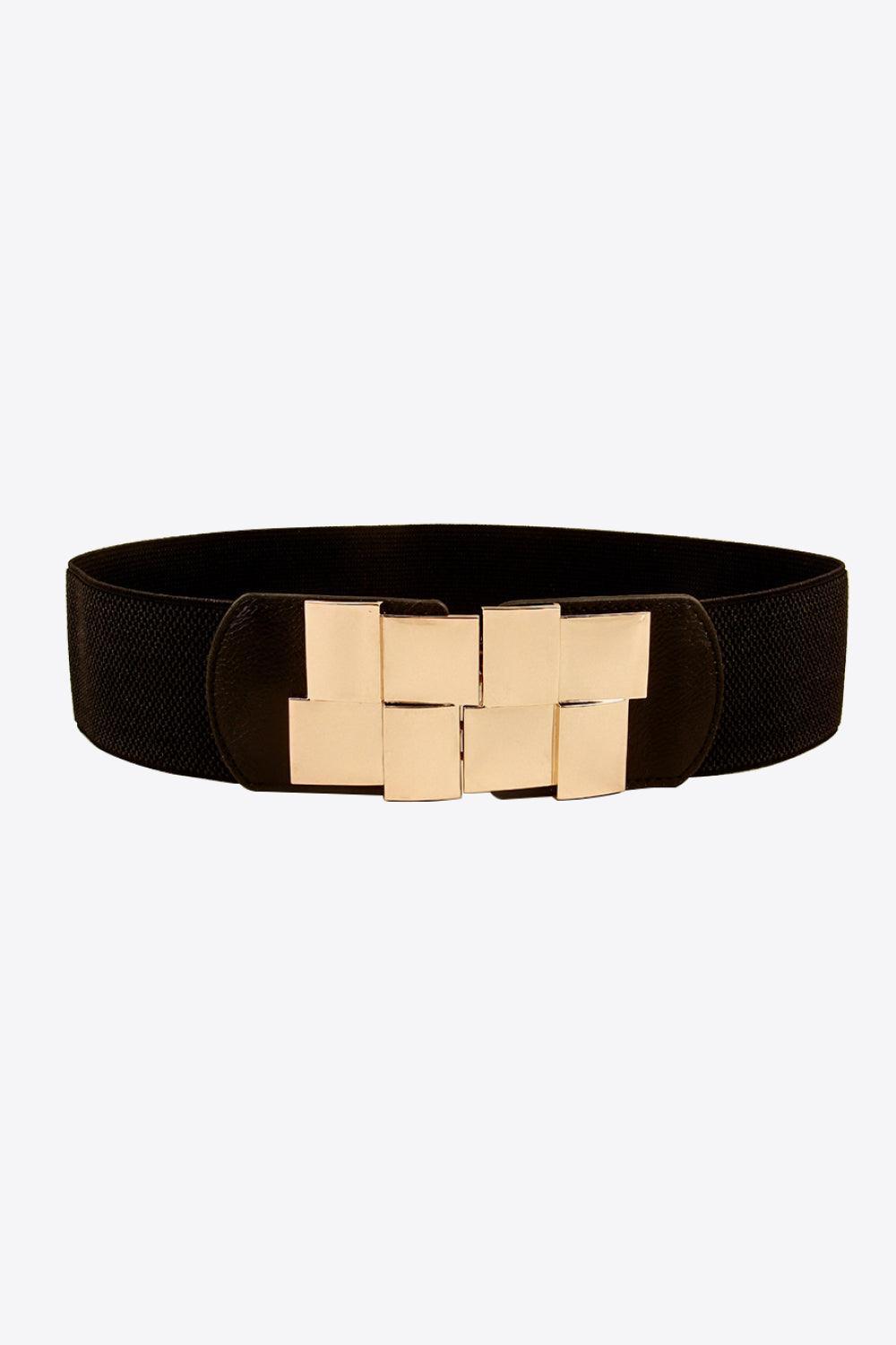 Geometric Buckle Elastic Wide Belt - 808Lush