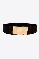 Geometric Buckle Elastic Wide Belt - 808Lush