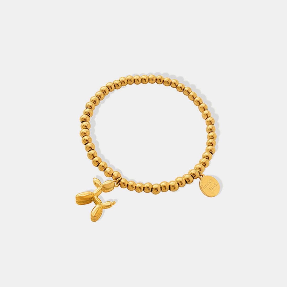 18K Gold-Plated Titanium Steel Puppy Shape Charm Bracelet - 808Lush