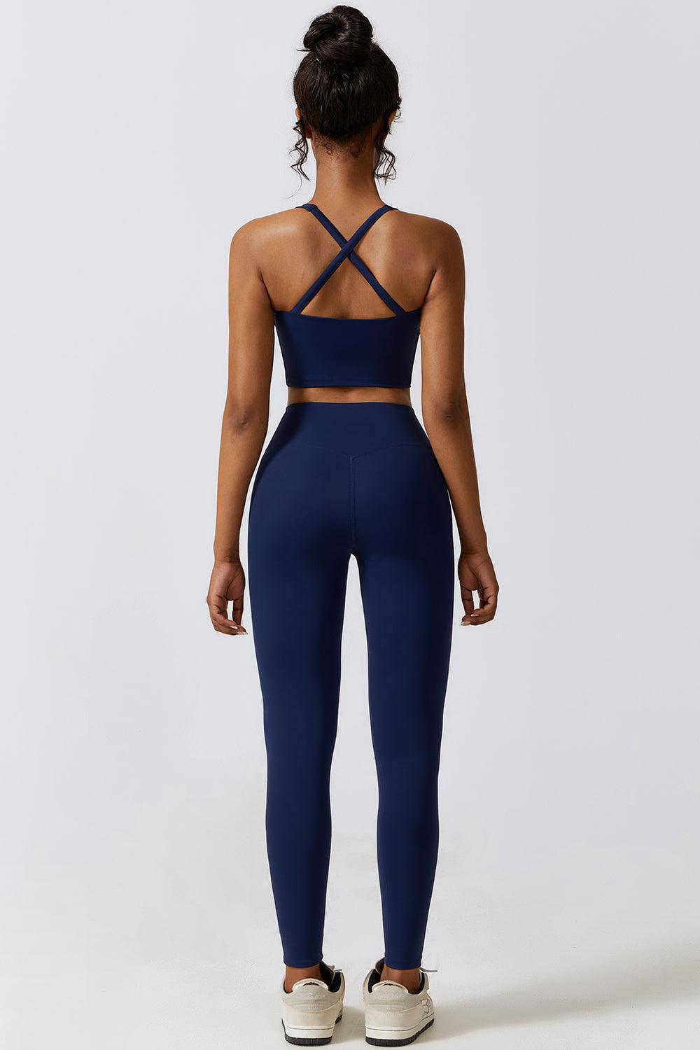 Crisscross Sports Bra and Leggings Set - 808Lush