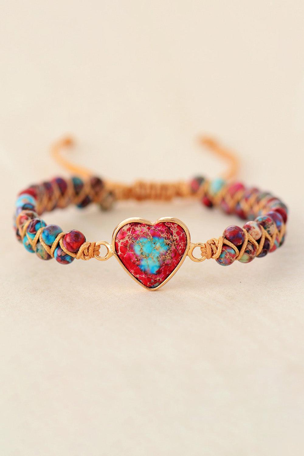 Handmade Heart Shape Natural Stone Bracelet - 808Lush