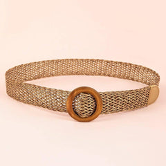 Round Buckle Woven Belt - 808Lush