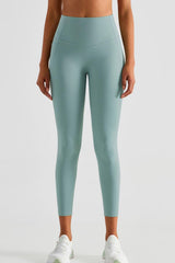 Wide Waistband Sports Leggings with Pockets - 808Lush