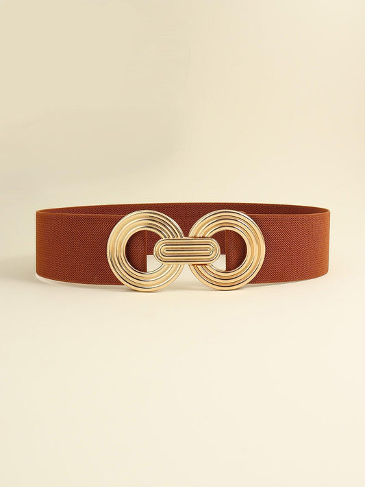 Geometric Buckle Elastic Wide Belt - 808Lush