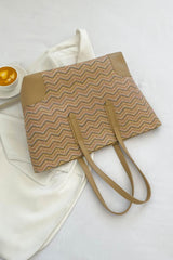 Chevron Straw Tote Bag - 808Lush