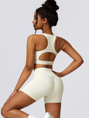 Cutout Cropped Sport Tank and Shorts Set - 808Lush