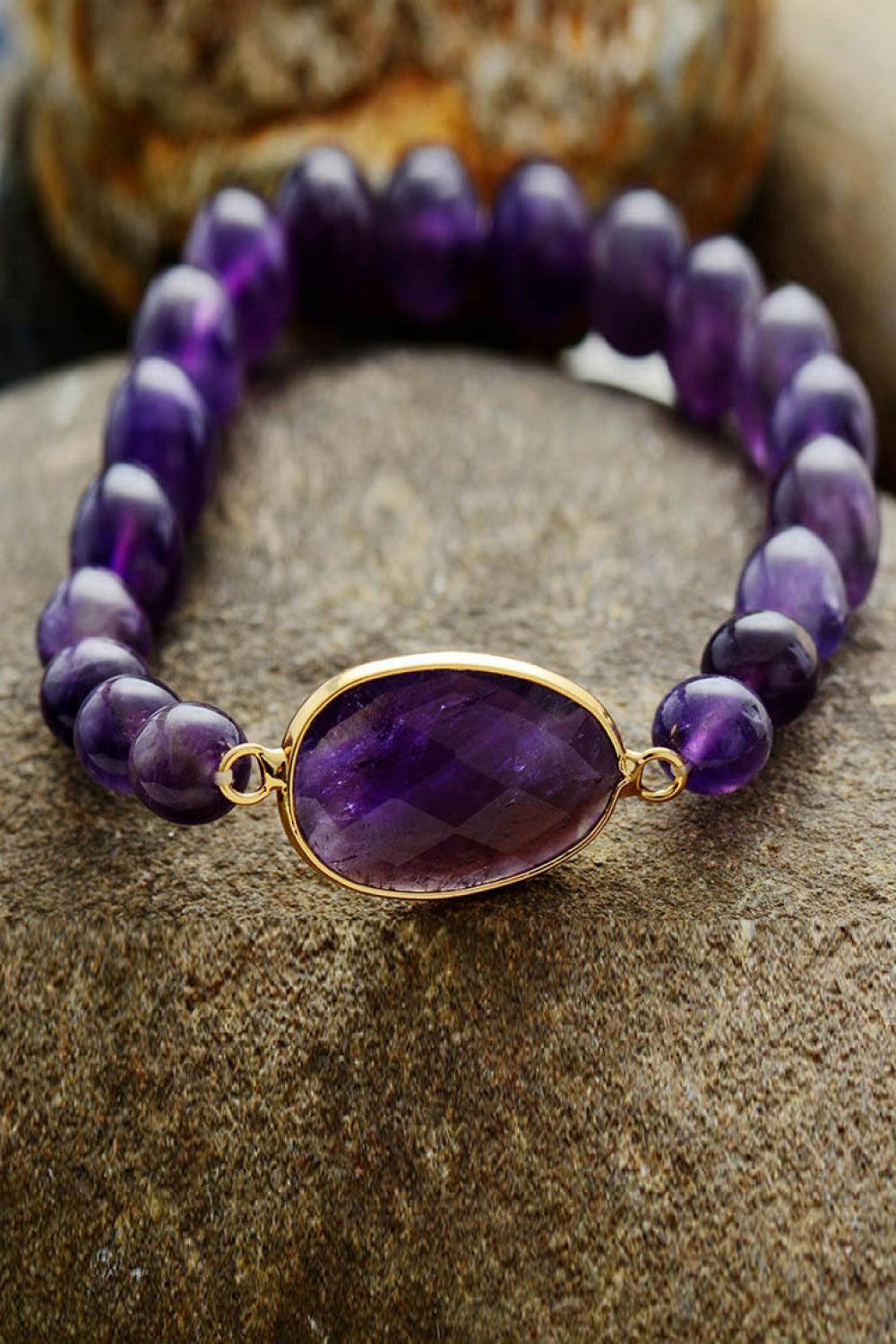 Handmade Amethyst Beaded Bracelet - 808Lush