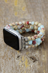 Synthetic Imperial Jasper Beaded Watchband Bracelet - 808Lush