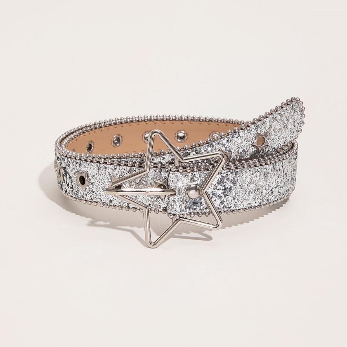 PU Leather Star Shape Buckle Belt - 808Lush