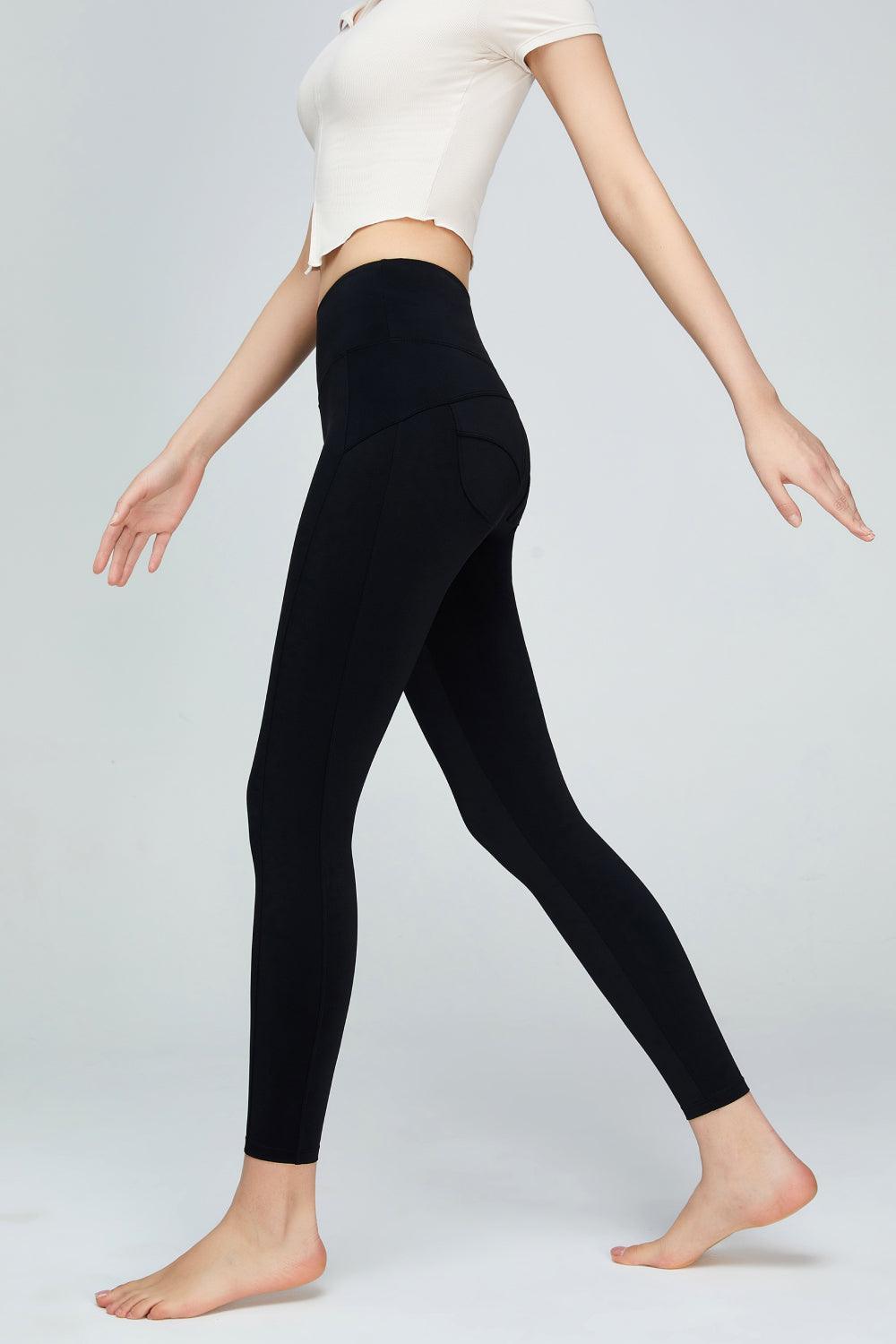 Seam Detail Wide Waistband Sports Leggings - 808Lush