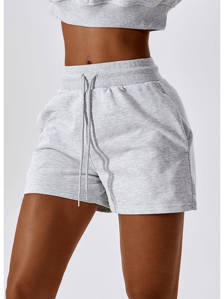 Drawstring Smocked Waist Sports Shorts - 808Lush