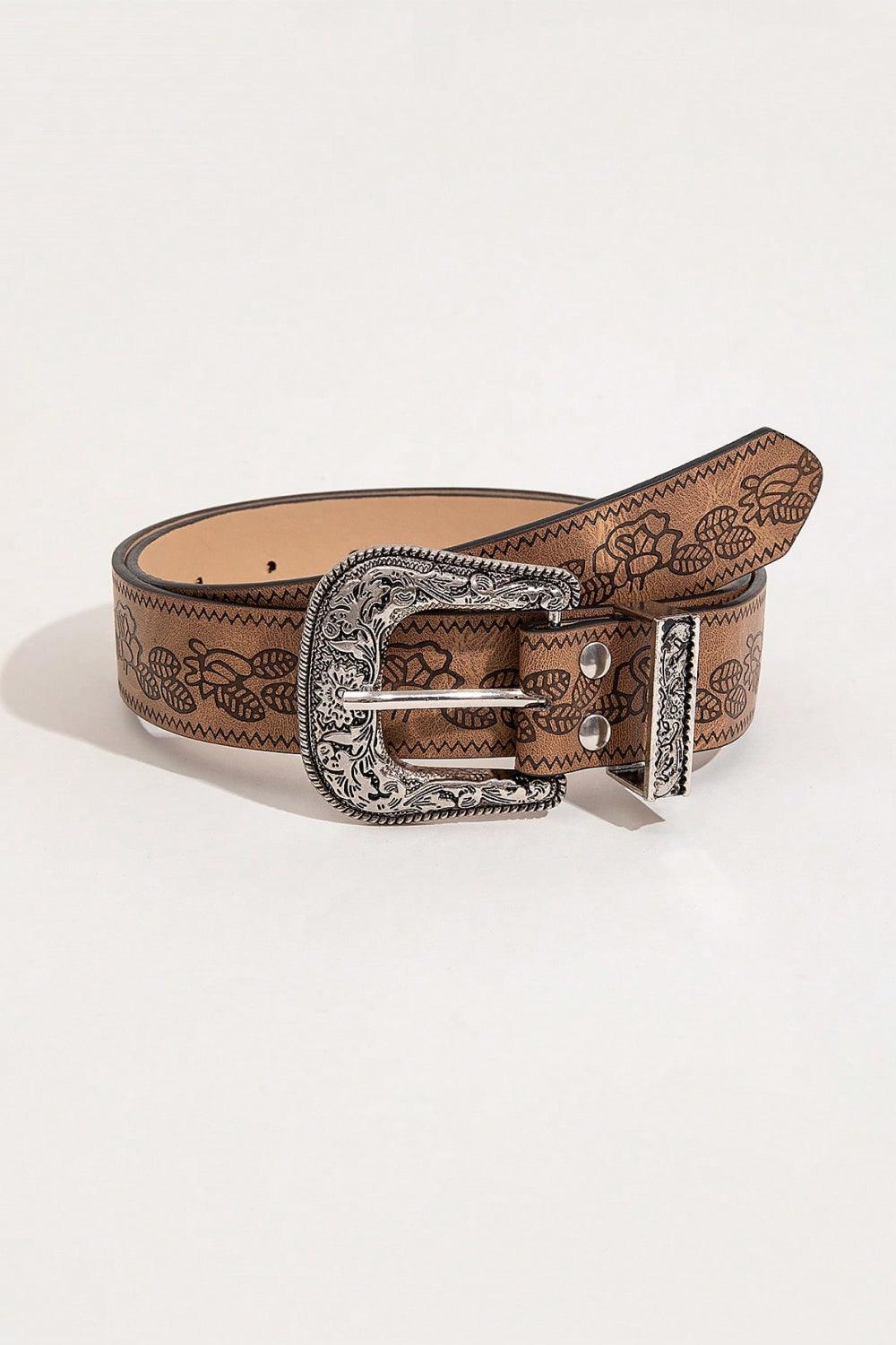 Floral PU Leather Belt - 808Lush