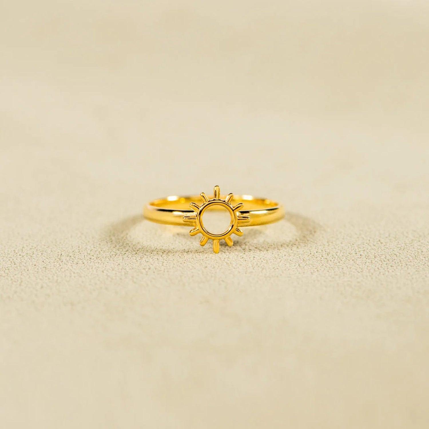 Sun Shape 18K Gold-Plated Ring - 808Lush