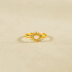 Sun Shape 18K Gold-Plated Ring - 808Lush