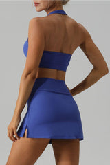 Halter Neck Tank and Slit Skirt Active Set - 808Lush