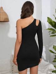 Cutout One Shoulder Mini Dress - 808Lush