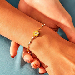 Sunflower Shape 18K Gold-Plated Bead Bracelet - 808Lush