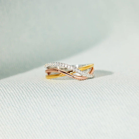Crisscross Gold-Plated 925 Sterling Silver Ring - 808Lush