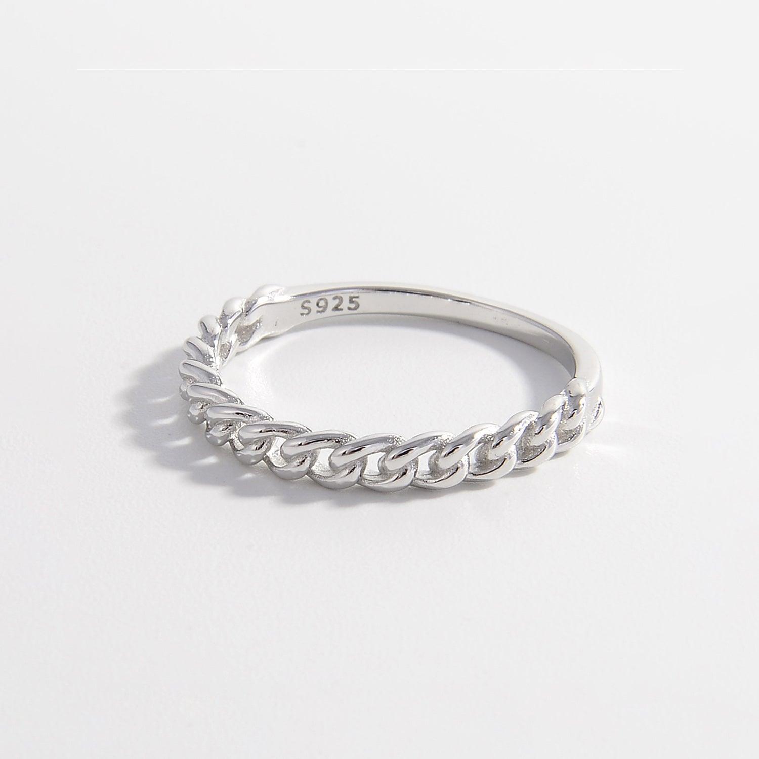 925 Sterling Silver Curb Chain Ring - 808Lush