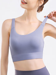 Scoop Neck Wide Strap Active Bra - 808Lush