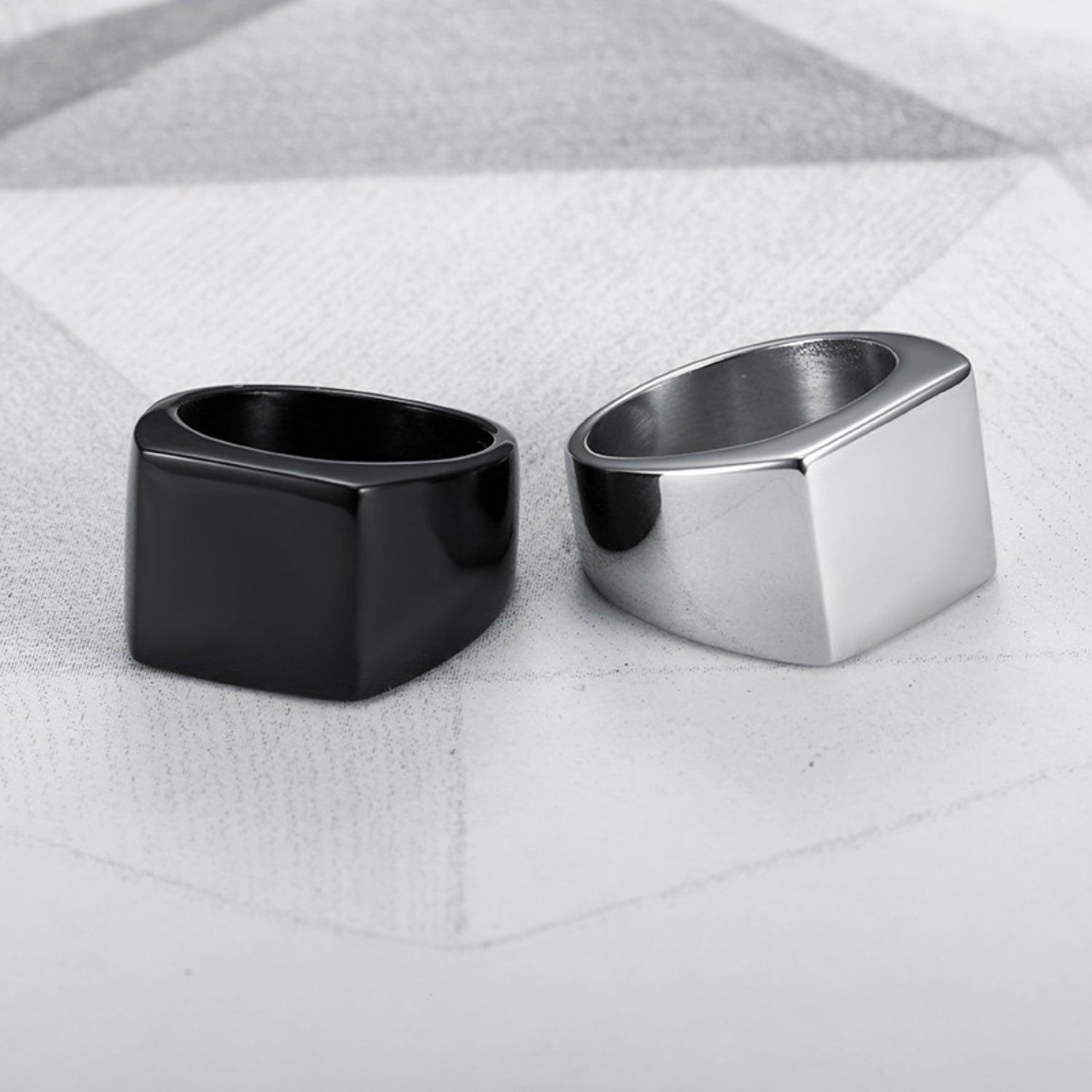 Square Titanium Steel Ring - 808Lush