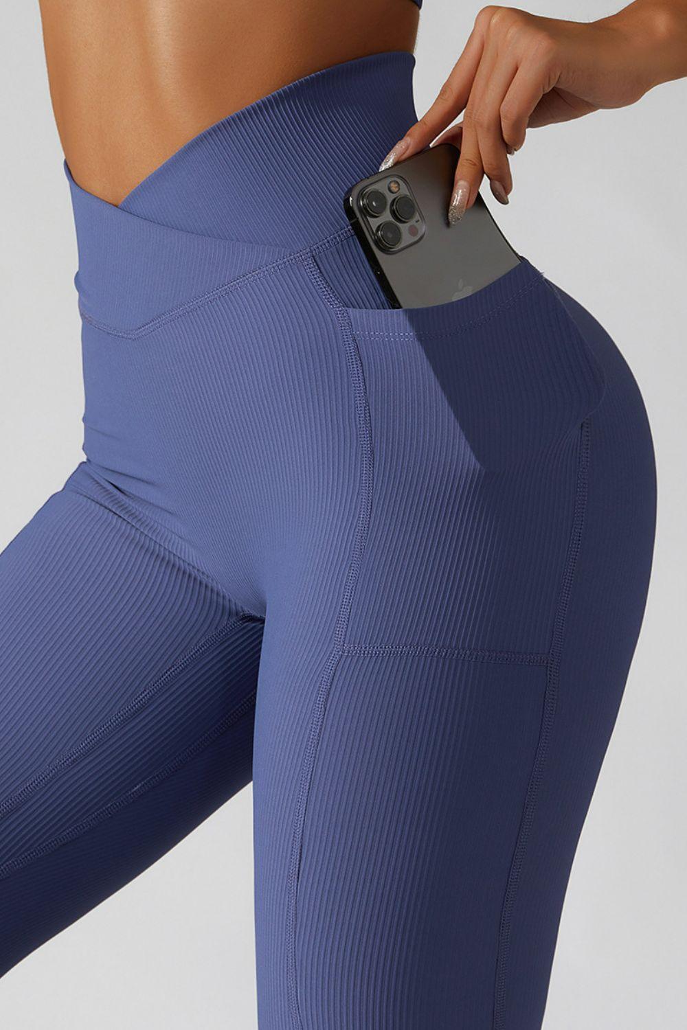 Basic Bae Crossover Waist Active Leggings - 808Lush