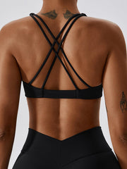 Yoga V-Neck Twisted Sleeveless Sports Bra - 808Lush