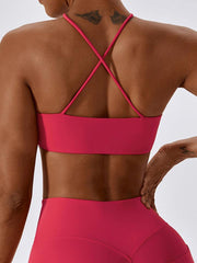 Cropped Halter Neck Sports Bra - 808Lush