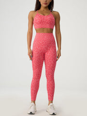 Leopard Crisscross Top and Leggings Active Set - 808Lush