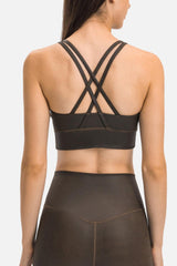 Crisscross Strappy Back Sports Bra - 808Lush