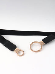 Double Ring Buckle Elastic PU Belt - 808Lush