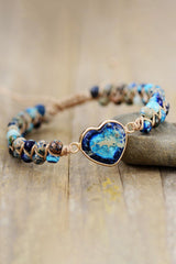 Handmade Heart Shape Natural Stone Bracelet - 808Lush