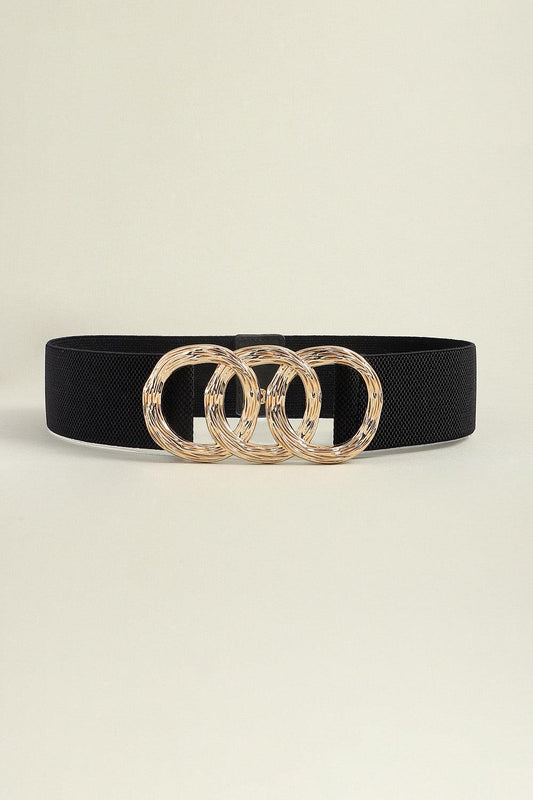 Zinc Alloy Buckle Elastic Wide Belt - 808Lush