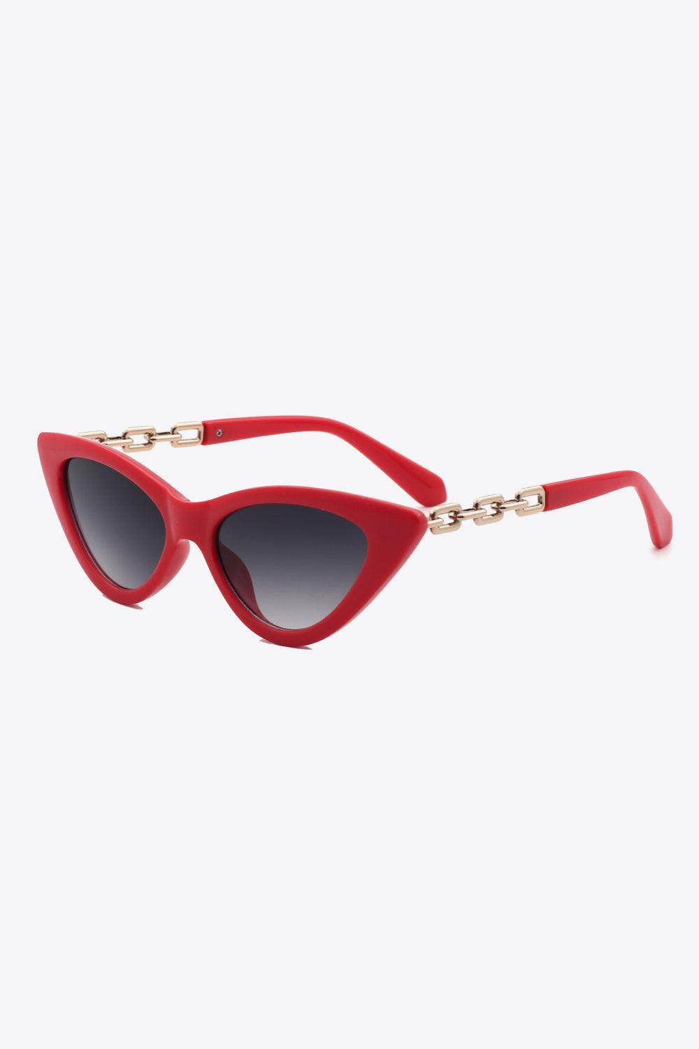 Chain Detail Cat-Eye Sunglasses - 808Lush