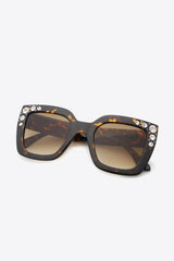 Inlaid Rhinestone Polycarbonate Sunglasses - 808Lush