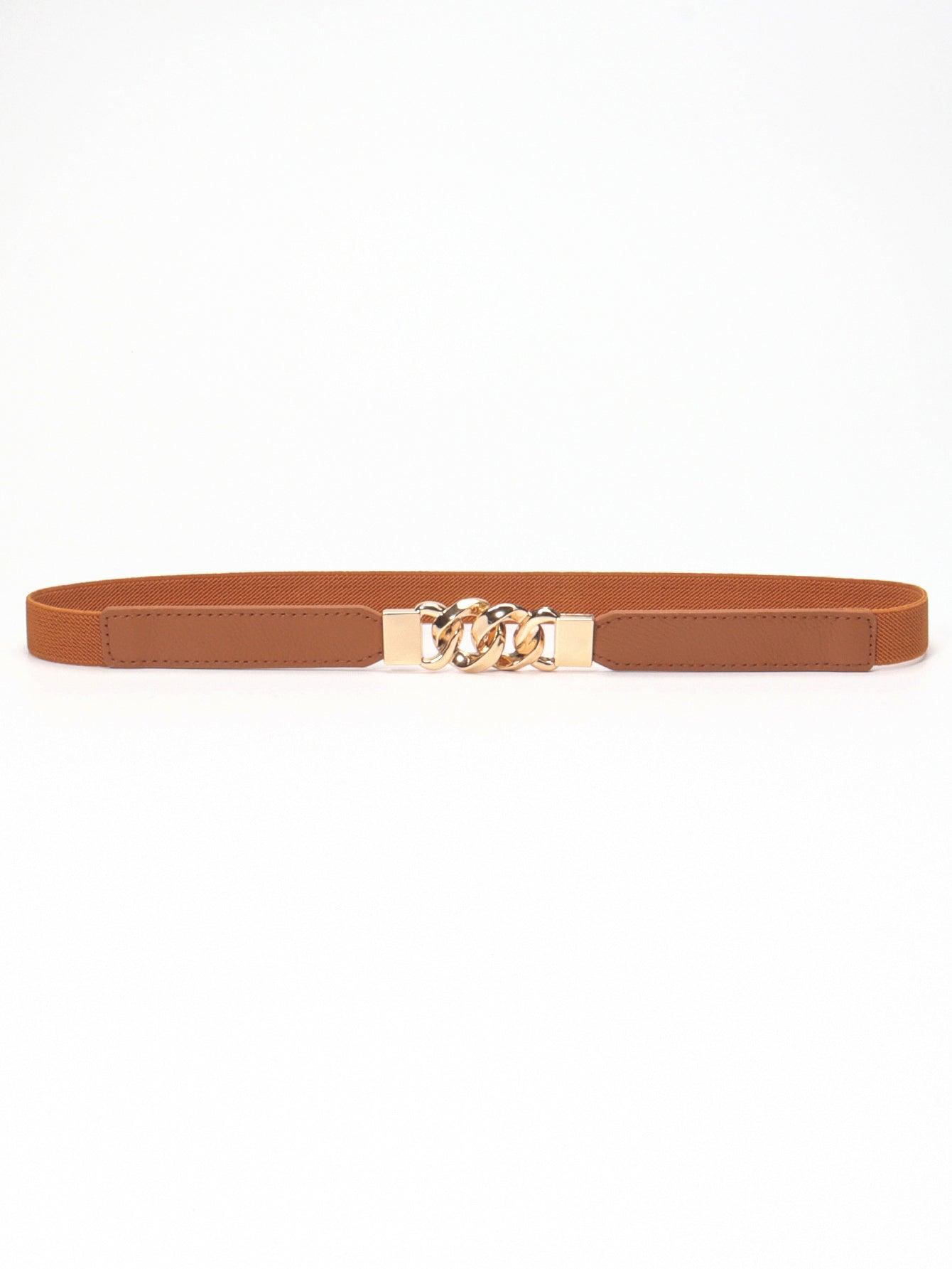 Zinc Alloy Buckle Elastic PU Belt - 808Lush