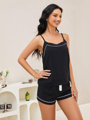 Scoop Neck Spaghetti Strap Top and Shorts Lounge Set - 808Lush