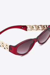 Chain Detail Temple Cat Eye Sunglasses - 808Lush