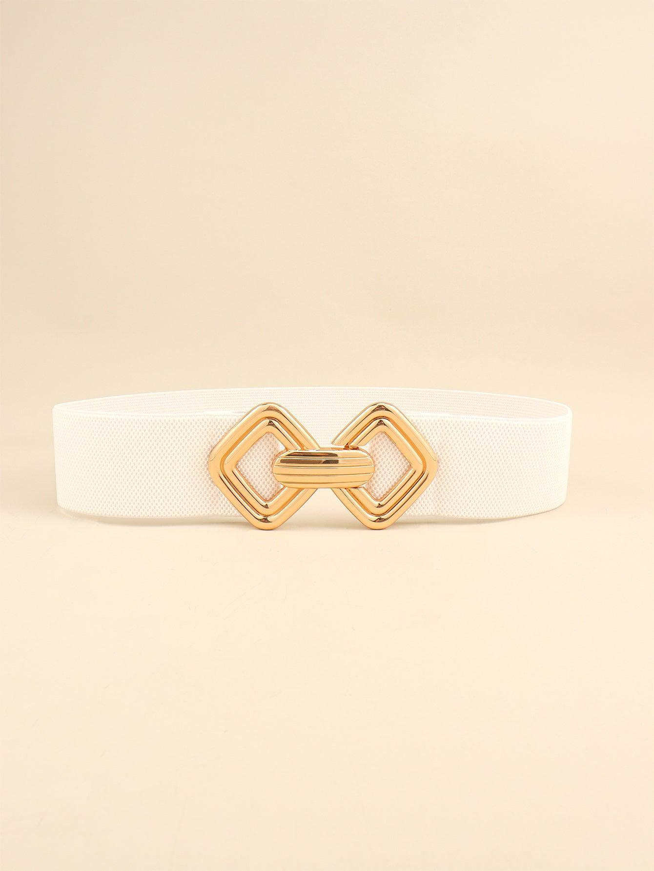 Geometric Buckle Elastic Wide Belt - 808Lush