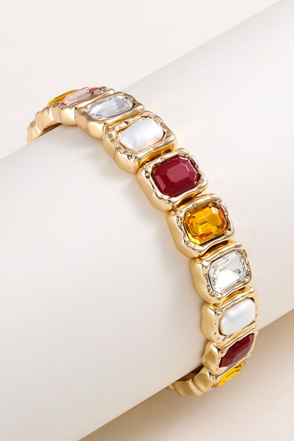 Glass Stone Alloy Bracelet - 808Lush