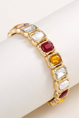 Glass Stone Alloy Bracelet - 808Lush