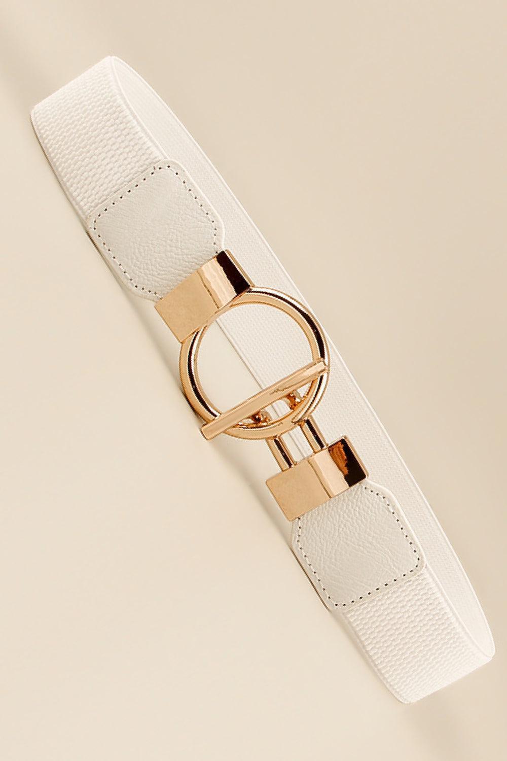 Circle Shape Buckle Zinc Alloy Buckle PU Leather Belt - 808Lush