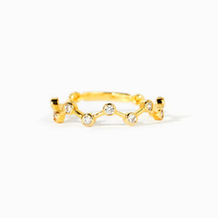 18K Gold-Plated 925 Sterling Silver Zircon Ring